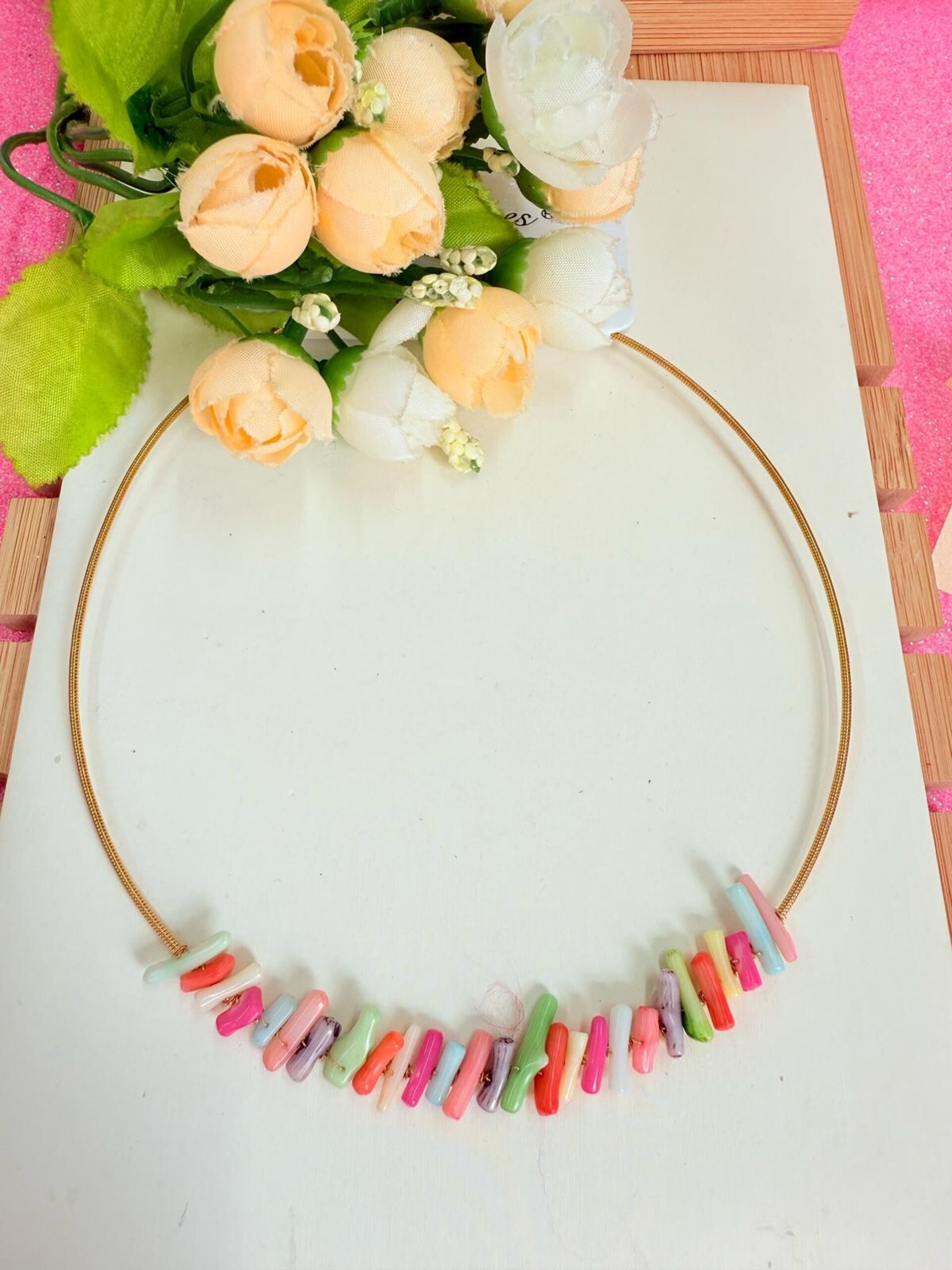 CHOKER DE ACERO Y PIEDRAS - 1