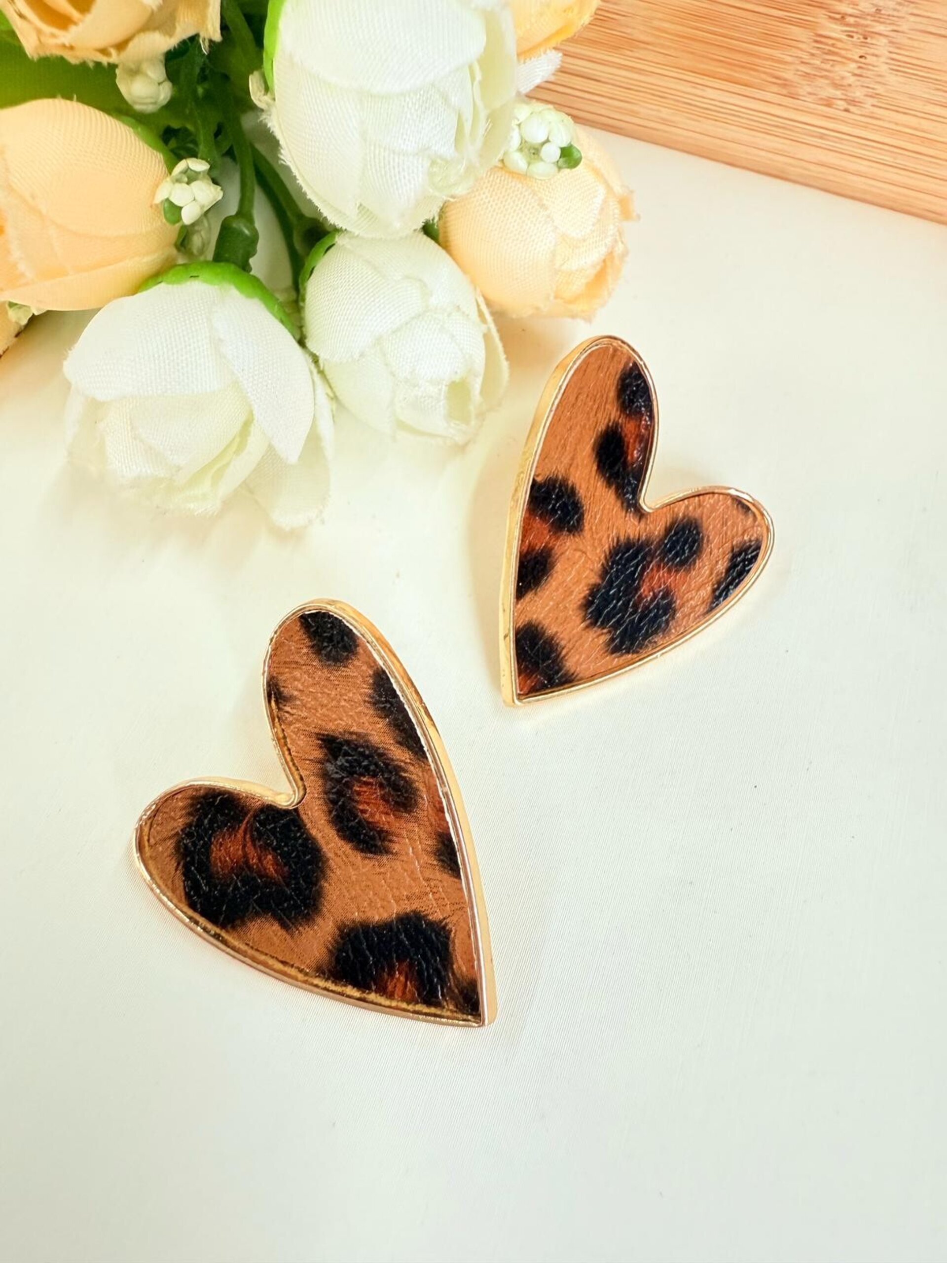 PENDIENTES CORAZÓN ANIMAL PRINT - 1