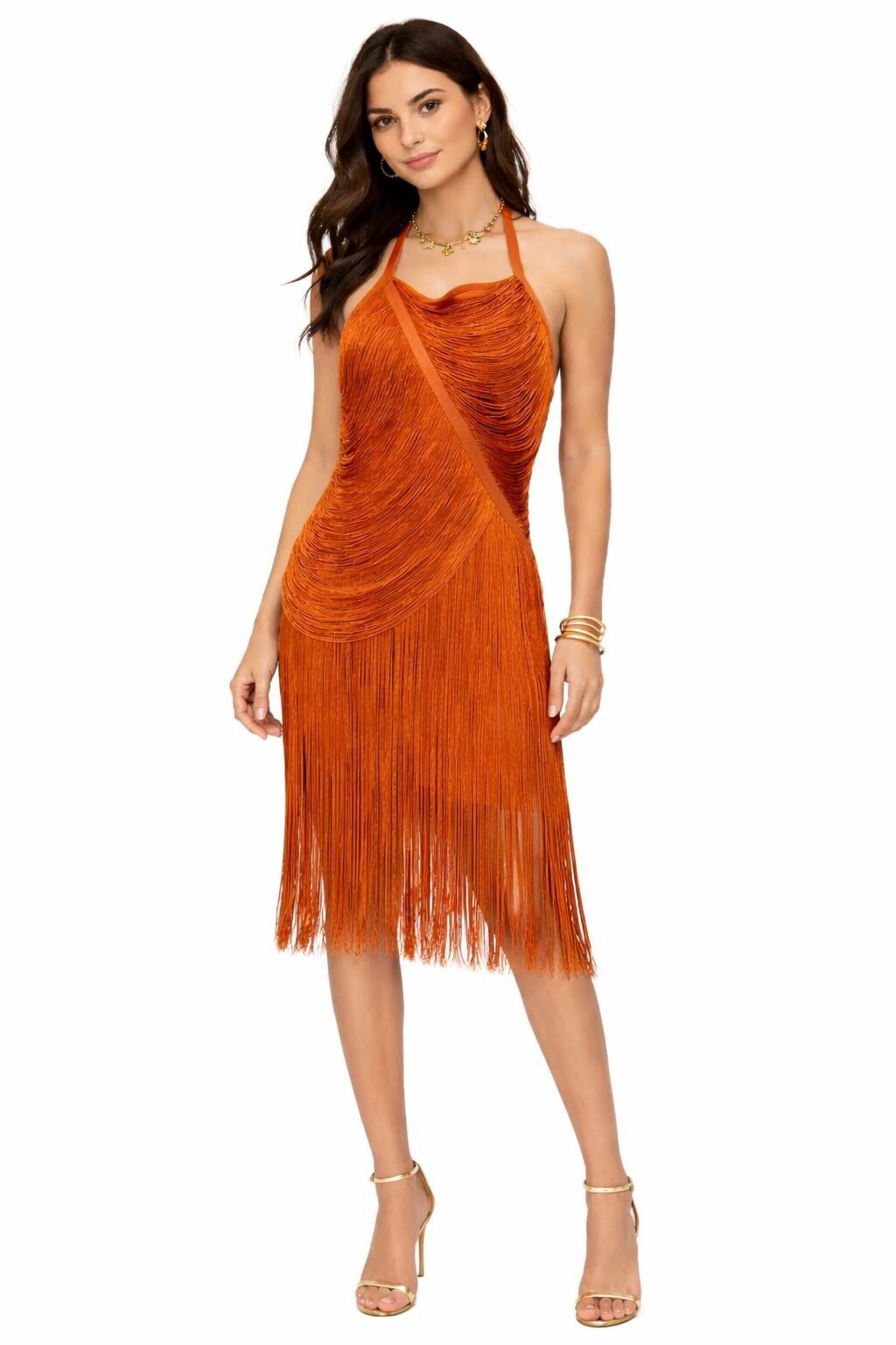 Vestido bandage flecos - 1
